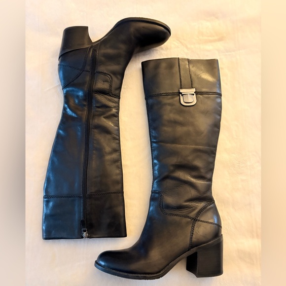 🖤Franco Sarto Black Leather Tall Boots size 9M - Picture 3 of 9